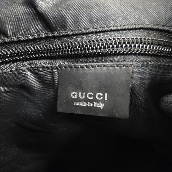 Gucci Monogram Nylon Oversized Hobo Travel Black Women's Rare Vintage - Picture 8 of 16